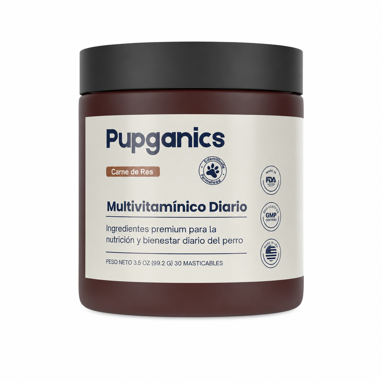 Multivitamínico diario masticable suave Pupganics