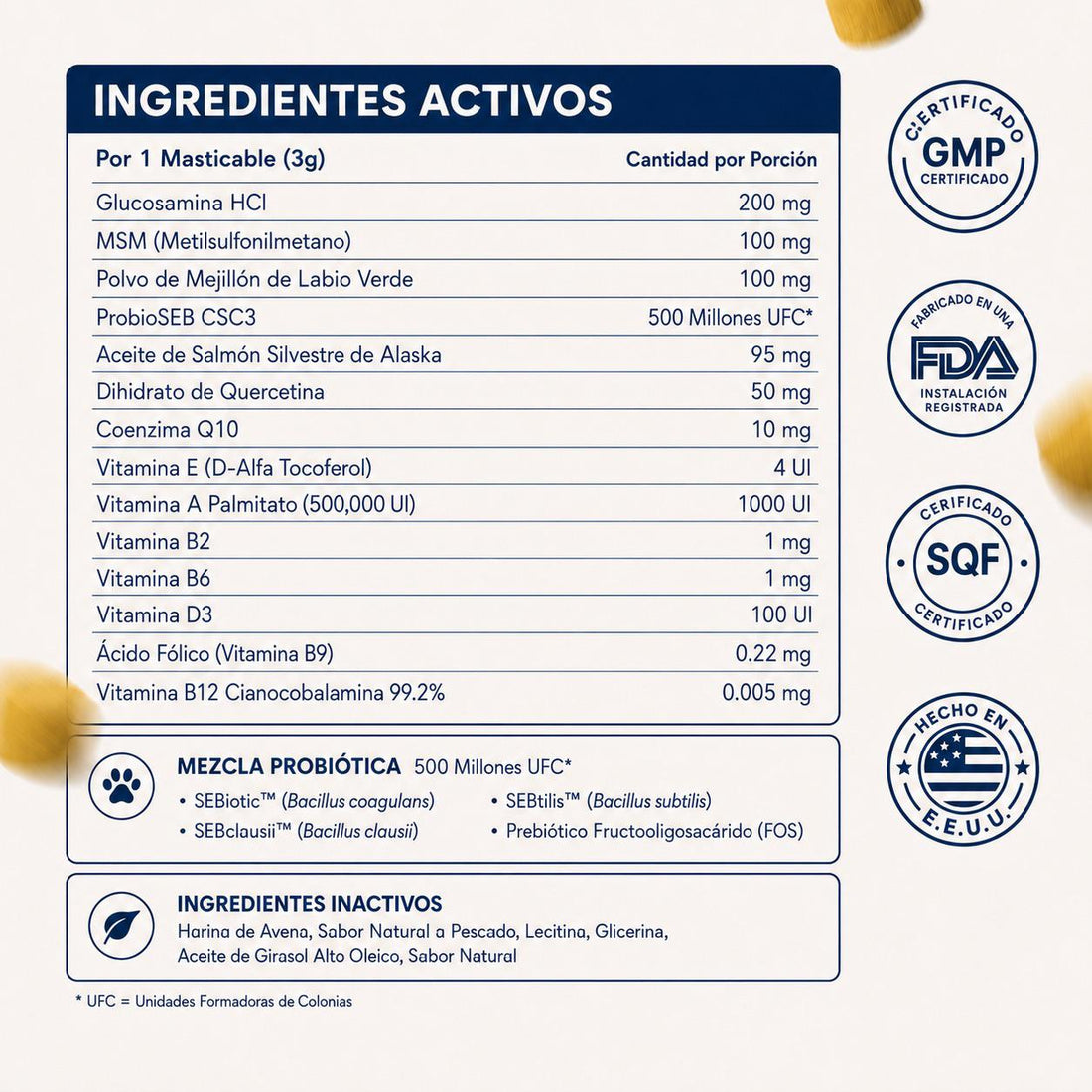 Masticable Suave Diario de Apoyo Articular Pupganics™ 3