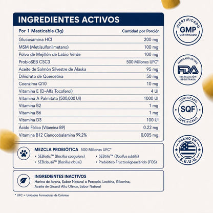 Masticable Suave Diario de Apoyo Articular Pupganics™