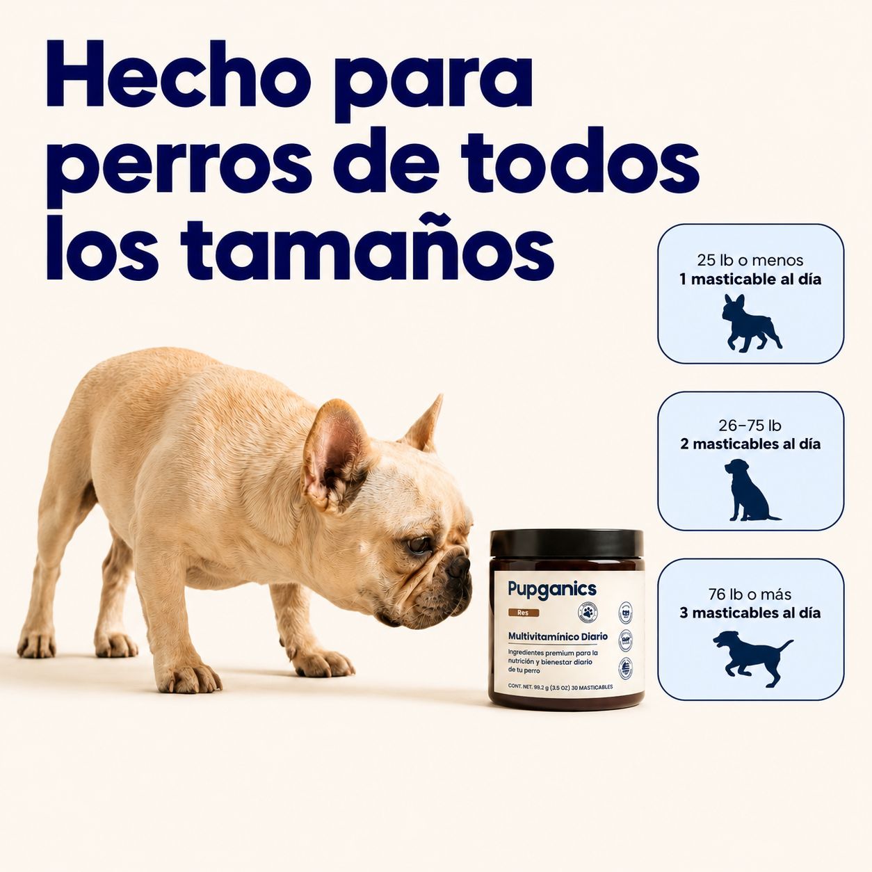 Multivitamínico diario masticable suave Pupganics