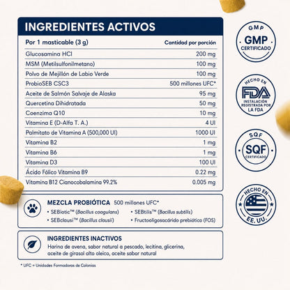 Multivitamínico diario masticable suave Pupganics