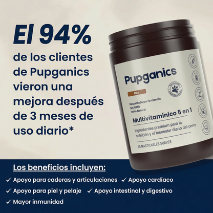 Multivitamínico diario masticable suave Pupganics