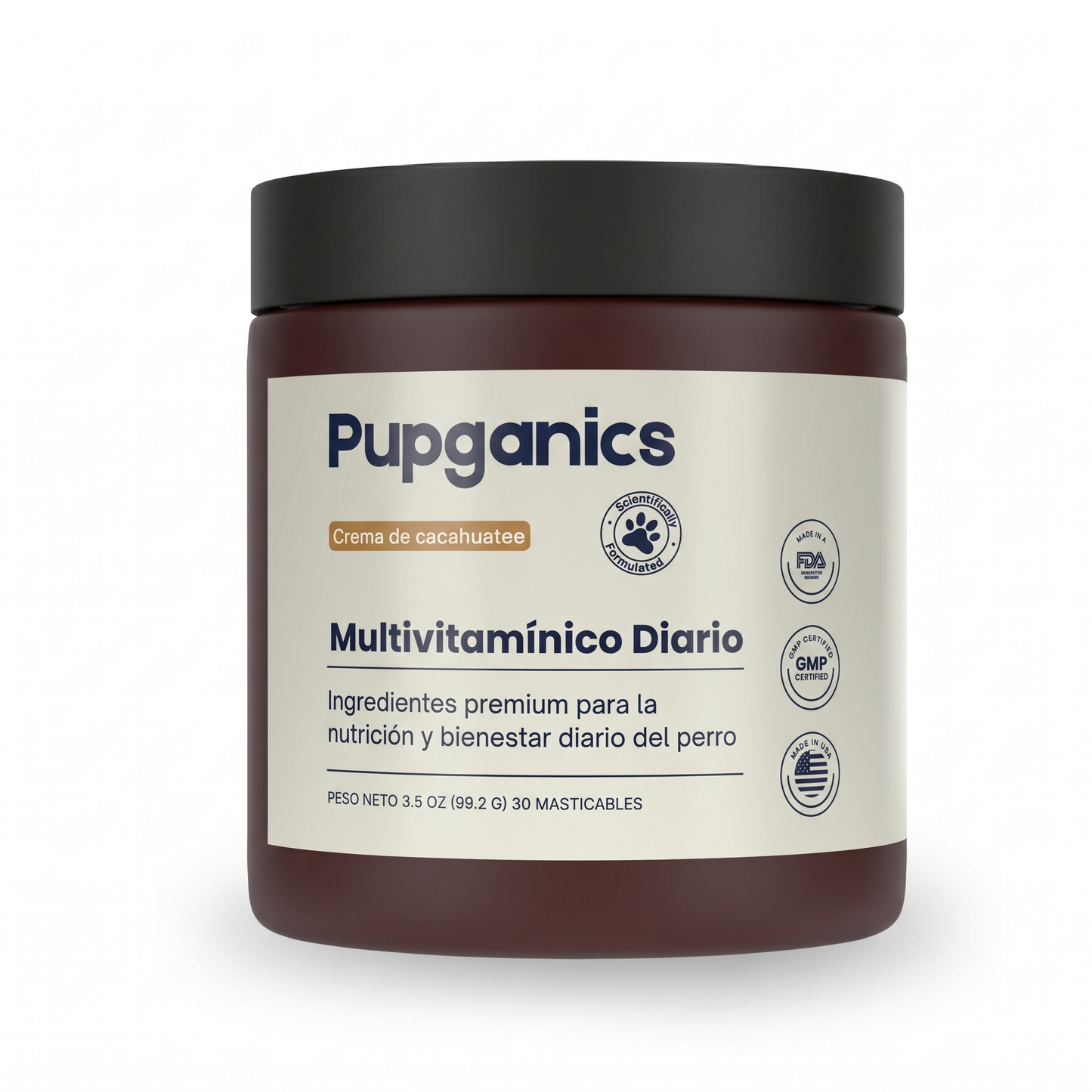 Multivitamínico diario masticable suave Pupganics